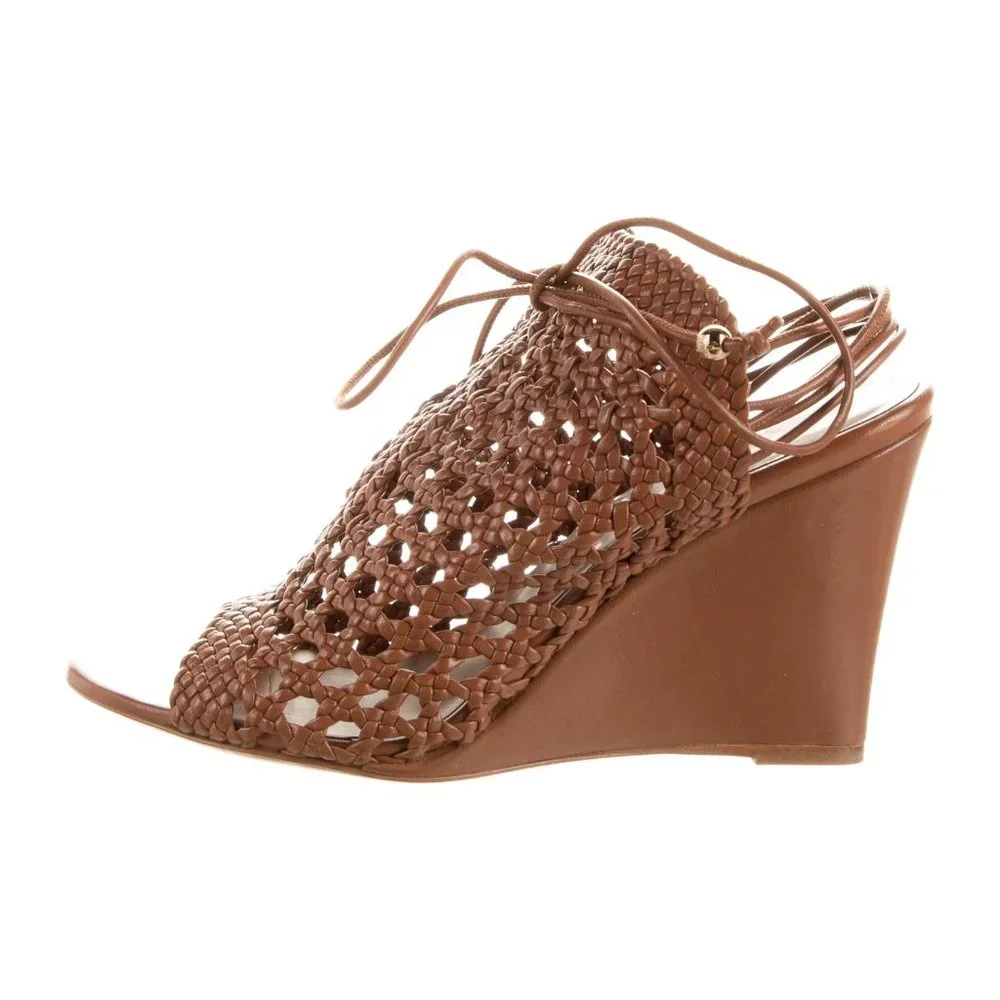 Mulberry Women's Woven Leather Wedge 38